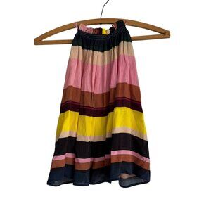 Apiece Apart Olivera Cropped Silk Swing Top Multicolored Stripes Size 4